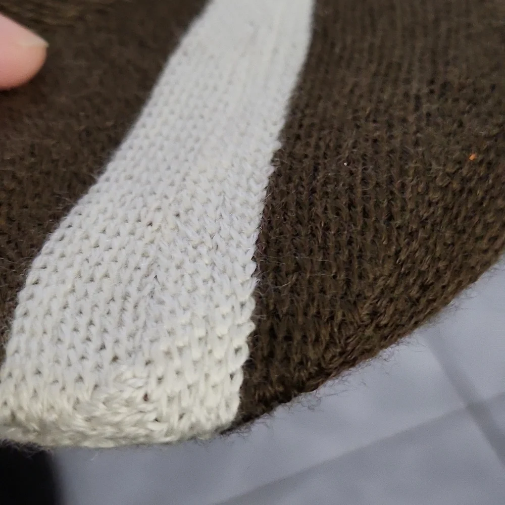 West Elm Stocking Sock in Brown & Cream